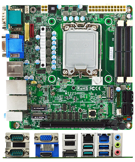 Jetway MI225-H6100 Mini-ITX (Intel 12./13th Gen. LGA1700, 2x LAN, 2x COM, 4x M.2)